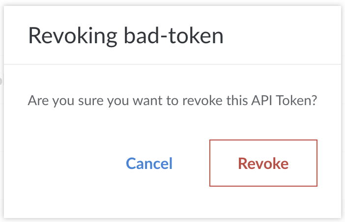 Confirm Revoke API Token