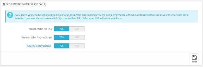 CCC (COMBINE, COMPRESS AND CACHE settings) CCC (COMBINE, COMPRESS AND CACHE settings)