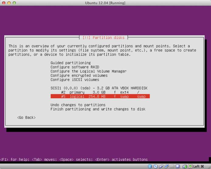 Partitioning the drive. Partitioning the drive.