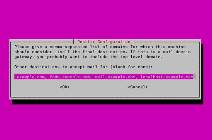 Postfix accepted destinations Postfix accepted destinations