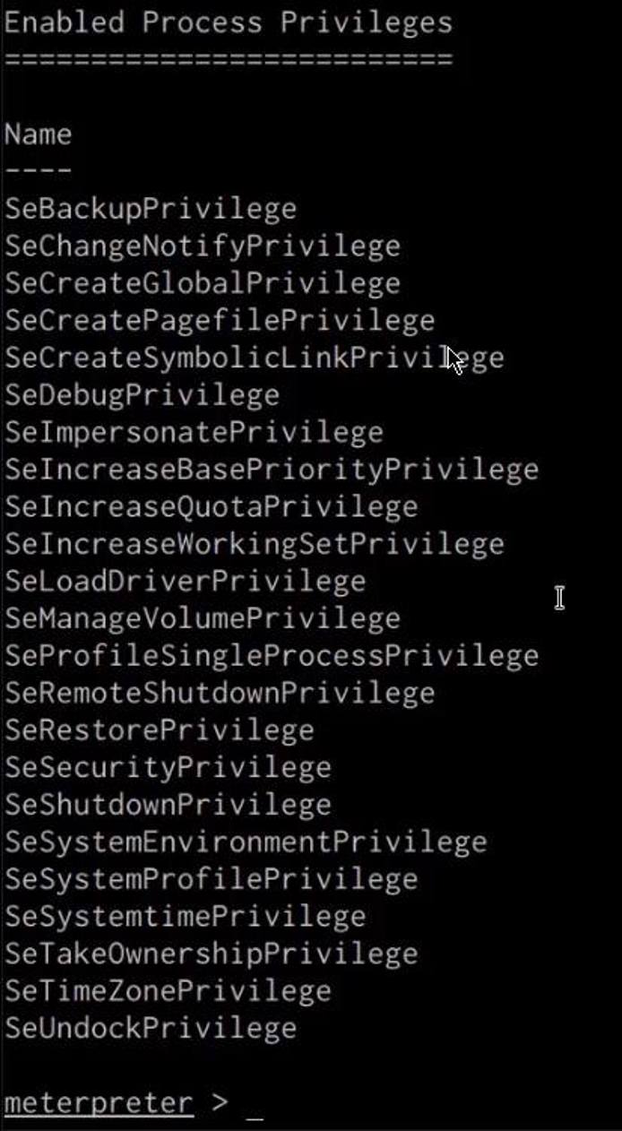 getprivs output getprivs output